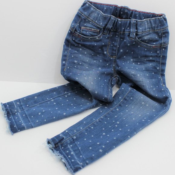 S. OLIVER Girls Jeans Stars Raw Hem Distressed 3-4 - Picture 5 of 5